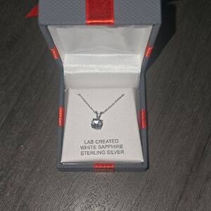 Sterling Silver White Sapphire Necklace